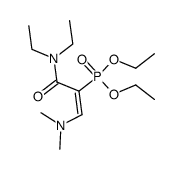 ((E)-1-Diethylcarbamoyl-2-dimethylamino-vinyl)-phosphonic acid diethyl ester结构式