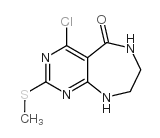 4-chloro-2-(methylthio)-6,7,8,9-tetrahydro-5h-pyrimido[4,5-e][1,4]diazepin-5-one结构式