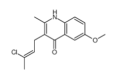 3-(3-chlorobut-2-enyl)-6-methoxy-2-methyl-1H-quinolin-4-one结构式