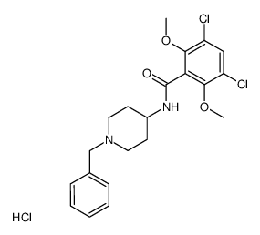 2,6-dimethoxy-3,5-dichloro-N-(1-benzyl-4-piperidinyl)benzamide hydrochloride结构式