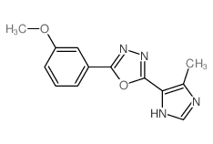(5Z)-2-(3-methoxyphenyl)-5-(5-methylimidazol-4-ylidene)-4H-1,3,4-oxadiazole结构式