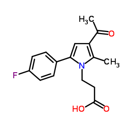 3-[3-Acetyl-5-(4-fluorophenyl)-2-methyl-1H-pyrrol-1-yl]propanoic acid结构式