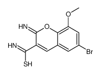 6-bromo-2-imino-8-methoxychromene-3-carbothioamide Structure