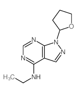 1H-Pyrazolo[3,4-d]pyrimidin-4-amine,N-ethyl-1-(tetrahydro-2-furanyl)- structure