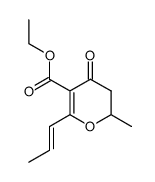 ethyl (E)-2-methyl-4-oxo-6-(prop-1-en-1-yl)-3,4-dihydro-2H-pyran-5-carboxylate Structure