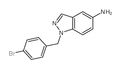 1-[(4-溴苯基)甲基]-1H-吲唑-5-胺结构式