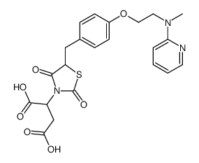 2-[5-[[4-[2-[methyl(pyridin-2-yl)amino]ethoxy]phenyl]methyl]-2,4-dioxo-1,3-thiazolidin-3-yl]butanedioic acid Structure