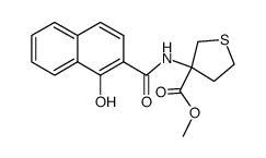 3-[(1-hydroxy-naphthalene-2-carbonyl)-amino]-tetrahydro-thiophene-3-carboxylic acid methyl ester结构式