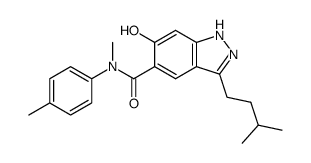 5-[N-(4-methylphenyl)-N-methylaminocarbonyl]-3-(3-methylbutyl)-6-hydroxy-1H-indazole结构式