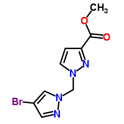 1-(4-BROMO-PYRAZOL-1-YLMETHYL)-1 H-PYRAZOLE-3-CARBOXYLIC ACID METHYL ESTER结构式