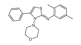 N-(2,5-dimethylphenyl)-3-morpholin-4-yl-4-phenyl-1,3-thiazol-2-imine结构式