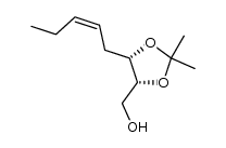 ((4R,5S)-2,2-dimethyl-5-((Z)-pent-2-en-1-yl)-1,3-dioxolan-4-yl)methanol Structure
