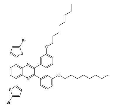5,8-双(5-溴噻吩-2-基)-2,3-双(3-(辛氧基)苯基)喹喔啉结构式
