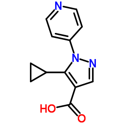 5-Cyclopropyl-1-(4-pyridinyl)-1H-pyrazole-4-carboxylic acid结构式