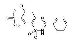 6-chloro-1,1-dioxo-3-phenyl-4H-1λ6,2,4-benzothiadiazine-7-sulfonamide结构式