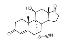 11β-Hydroxy-9α-thiocyano-D4-androsten-dion-(3,17)结构式