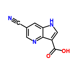 6-氰基-1H-吡咯并[3,2-b]吡啶-3-羧酸结构式