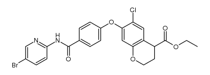 ethyl 7-(4-(5-bromopyridin-2-ylcarbamoyl)phenoxy)-6-chlorochroman-4-carboxylate Structure