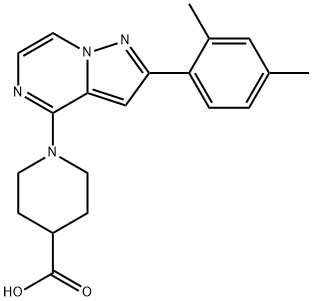 1-[2-(2,4-dimethylphenyl)pyrazolo[1,5-a]pyrazin-4-yl]piperidine-4-carboxylic acid picture