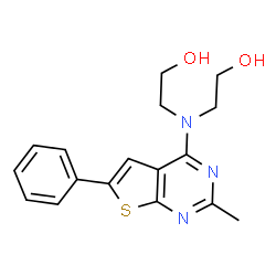 2,2'-((2-Methyl-6-phenylthieno[2,3-d]pyrimidin-4-yl)azanediyl)bis(ethan-1-ol) Structure