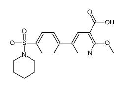 2-methoxy-5-(4-piperidin-1-ylsulfonylphenyl)pyridine-3-carboxylic acid结构式