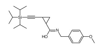 (1R,2S)-N-[(4-methoxyphenyl)methyl]-2-(2-triisopropylsilylethynyl )cyclopropanecarboxamide结构式