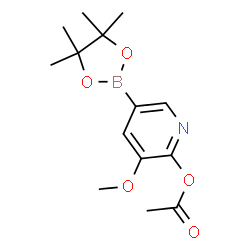 3-methoxy-5-(4,4,5,5-tetramethyl-1,3,2-dioxaborolan-2-yl)pyridin-2-ylacetate Structure