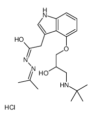 2-[4-[2-hydroxy-3-(tert-butylamino)propoxy]-1H-indol-3-yl]-N-(propan-2-ylideneamino)acetamide hydrochloride structure