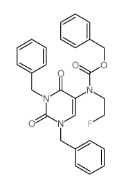 Carbamic acid,(2-fluoroethyl)[1,2,3,4-tetrahydro-2,4-dioxo-1,3-bis(phenylmethyl)-5-pyrimidinyl]-,phenylmethyl ester (9CI) structure