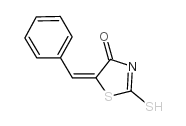 (5E)-5-亚苄基-2-疏基-1,3-噻唑-4(5H)-酮结构式