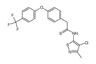 N-(4-chloro-3-methyl-5-isothiazolyl)thio-2-{p-[(α,α,α-trifluoro-p-tolyl)oxy]phenyl}acetamide结构式