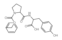 3-(4-hydroxyphenyl)-2-[(1-phenylmethoxycarbonylpyrrolidine-2-carbonyl)amino]propanoic acid结构式