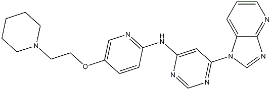 6-(1H-imidazo[4,5-b]pyridin-1-yl)-N-(5-(2-(piperidin-1-yl)ethoxy)pyridin-2-yl)pyrimidin-4-amine Structure