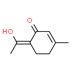 2-Cyclohexen-1-one, 6-(1-hydroxyethylidene)-3-methyl-, (6Z)- (9CI)结构式