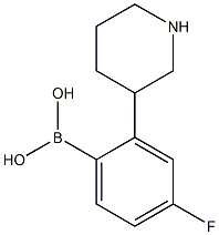 2-(Piperidin-3-yl)-4-fluorophenylboronic acid Structure