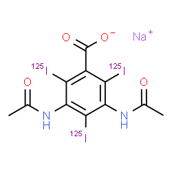 3,5-Di(acetylamino)-2,4,6-tri(125I)iodobenzoic acid sodium salt Structure