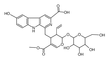 6-Hydroxy-1-[[(2S)-3α-vinyl-2β-(β-D-glucopyranosyloxy)-3,4β-dihydro-5-methoxycarbonyl-2H-pyran-4-yl]methyl]-9H-pyrido[3,4-b]indole-3-carboxylic acid Structure