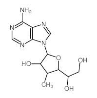 9H-Purin-6-amine,9-(3-deoxy-3-methyl-b-D-allofuranosyl)-结构式