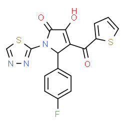 5-(4-fluorophenyl)-3-hydroxy-1-(1,3,4-thiadiazol-2-yl)-4-(thiophene-2-carbonyl)-1,5-dihydro-2H-pyrrol-2-one Structure