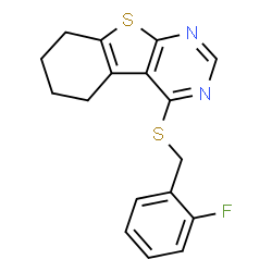 4-((2-fluorobenzyl)thio)-5,6,7,8-tetrahydrobenzo[4,5]thieno[2,3-d]pyrimidine结构式