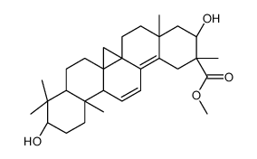 Oleana-11,13(18)-dien-29-oic acid, 3,21-dihydroxy-, methyl ester, (3be ta,20alpha,21alpha)-结构式
