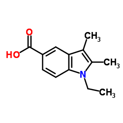 1-Ethyl-2,3-dimethyl-1H-indole-5-carboxylic acid结构式