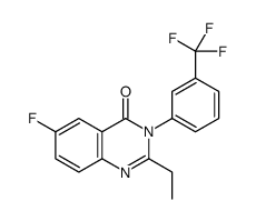 2-ethyl-6-fluoro-3-[3-(trifluoromethyl)phenyl]quinazolin-4-one结构式