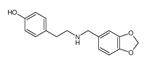 4-(2-piperonylamino-ethyl)-phenol结构式