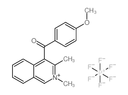 mono(4-(4-methoxybenzoyl)-2,3-dimethylisoquinolin-2-ium) mono(hexafluorophosphate(I))结构式