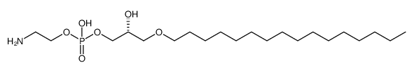 1-O-n-hexadecyl-2-hydroxy-sn-glycero-3-phosphoethanolamine结构式