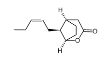 (1R,5R,8S,10Z)-(-)-8-(2-Pentenyl)-2-oxabicyclo[3.2.1]octan-3-on结构式