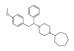 1-cycloheptyl-4-[2-(4-methoxyphenyl)-1-phenylethyl]piperazine结构式
