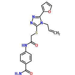 4-[({[4-Allyl-5-(2-furyl)-4H-1,2,4-triazol-3-yl]sulfanyl}acetyl)amino]benzamide Structure