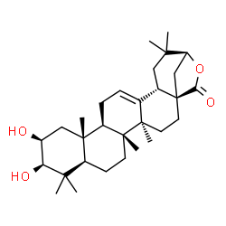 2β,3β,21β-Trihydroxyolean-12-en-28-oic acid γ-lactone Structure